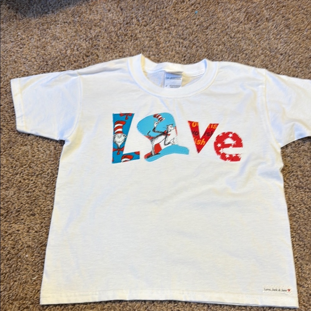 Gildan White Short Sleeve Tee with Red Accents